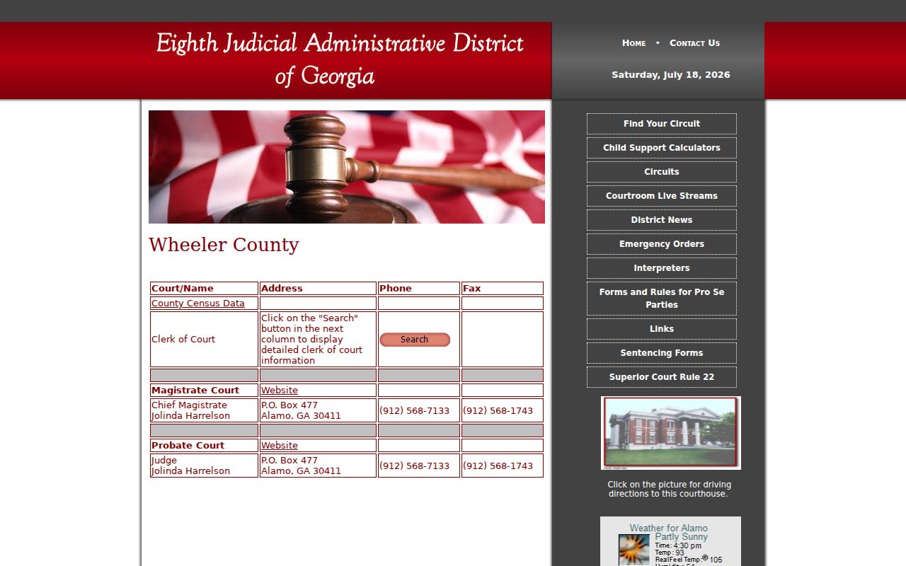 Wheeler County criminal court cases Magistrate and Probate directory