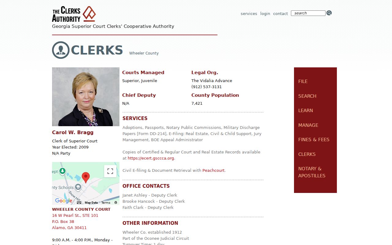Wheeler County criminal court cases official clerk directory
