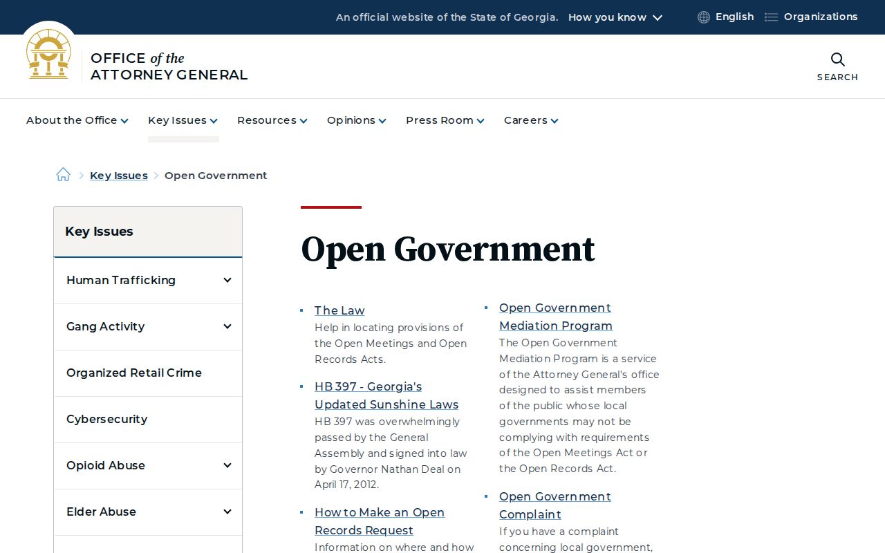 Glenwood criminal records and Georgia open government guidance